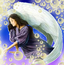 l'ange dans les bulle